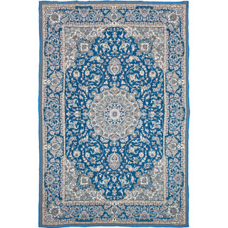 روفرشی فیروزه ای کیاباف یزد طرح کلاسیک لچک و ترنج