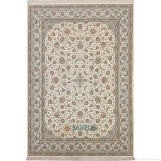 فرش ۱۵۰۰ شانه ستاره کویر یزد مدل E502-1003 رنگ کرم